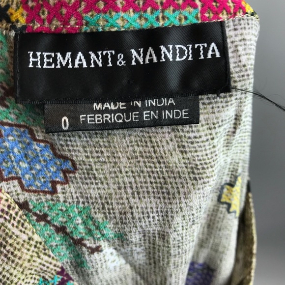 Anthro Hemant & Nandita Prima Dress Beaded Silk - Picture 2 of 8